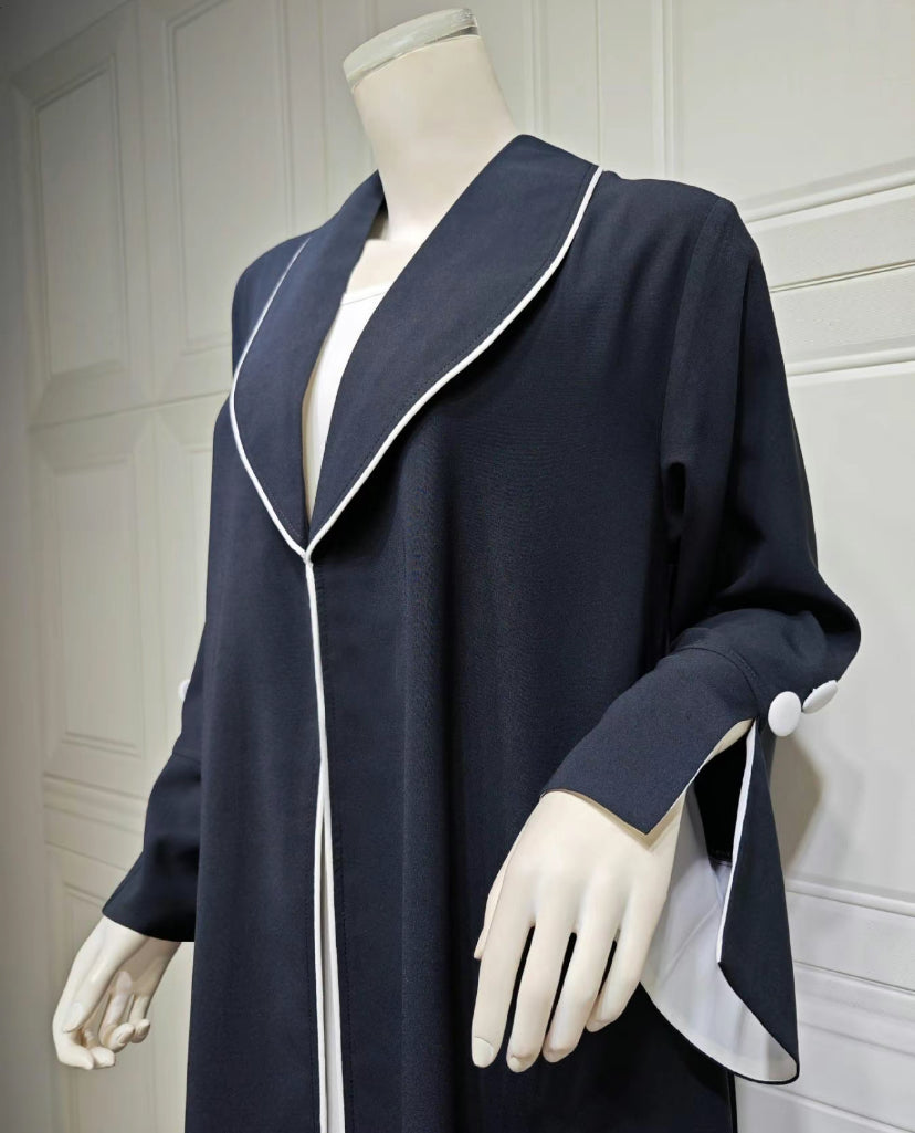 Serra Abaya Coat abaya black