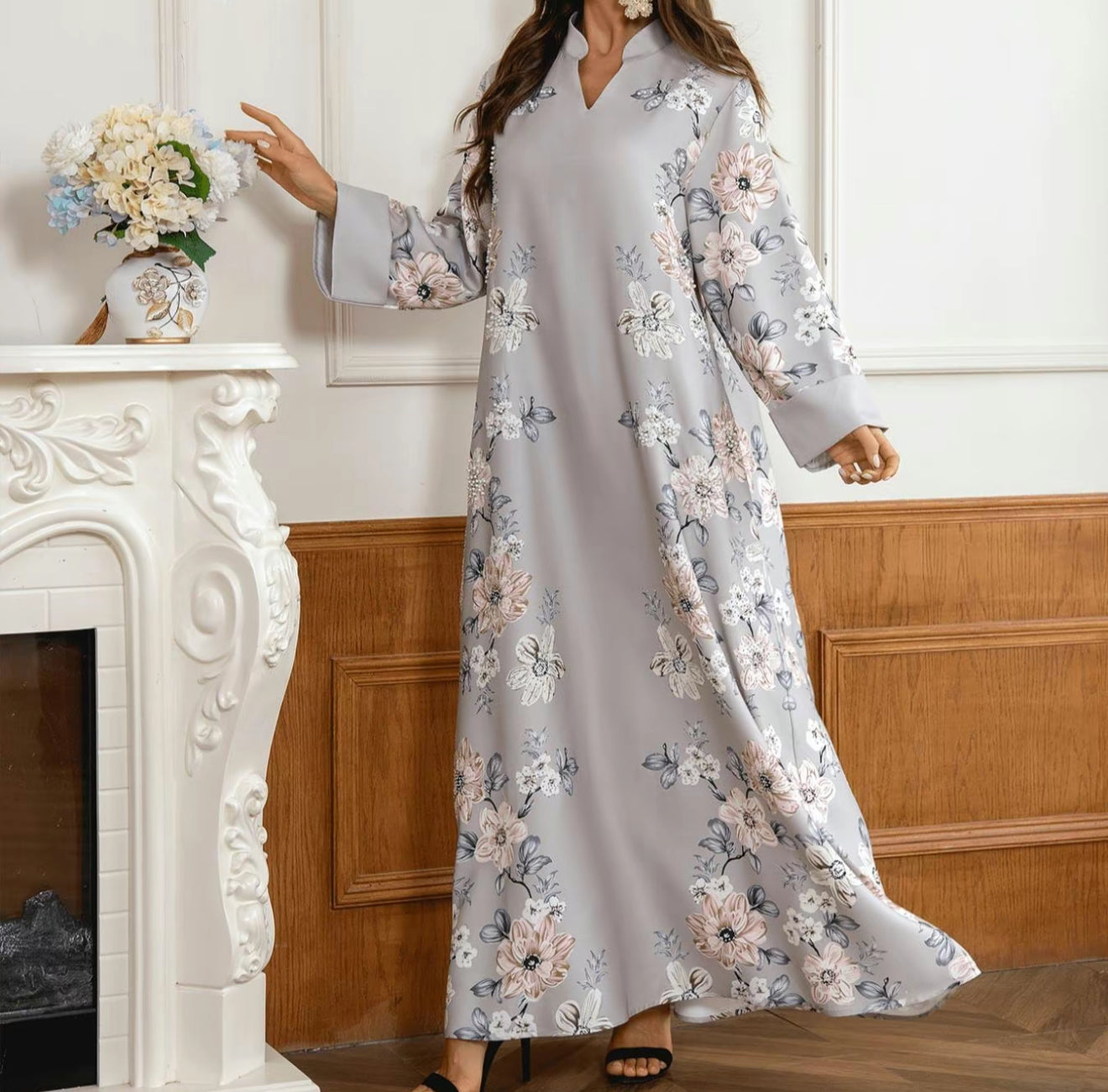Modest Arabian printed dress