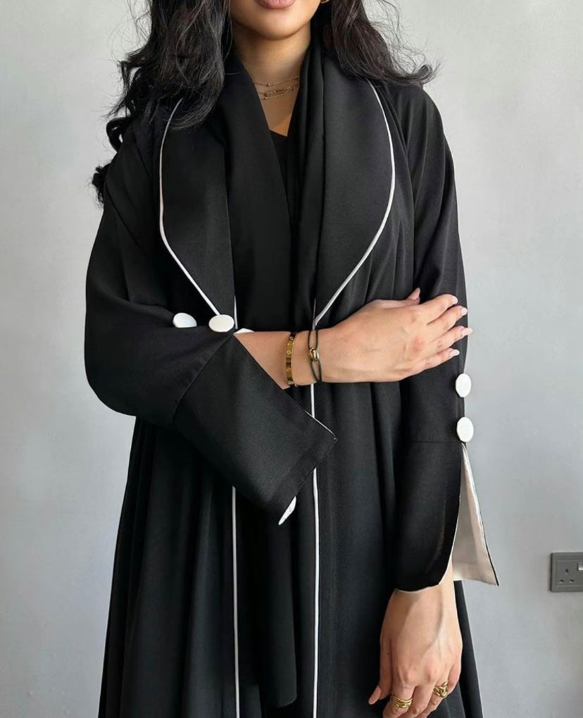Serra Abaya Coat abaya black