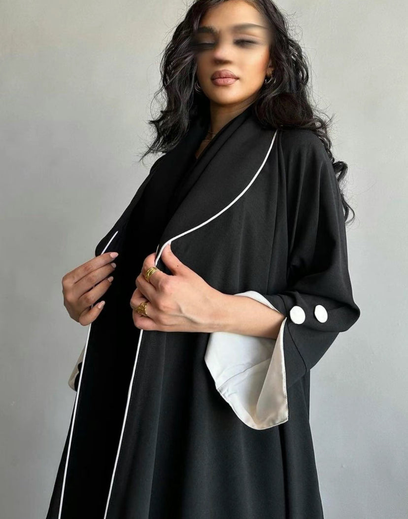Serra Abaya Coat abaya black