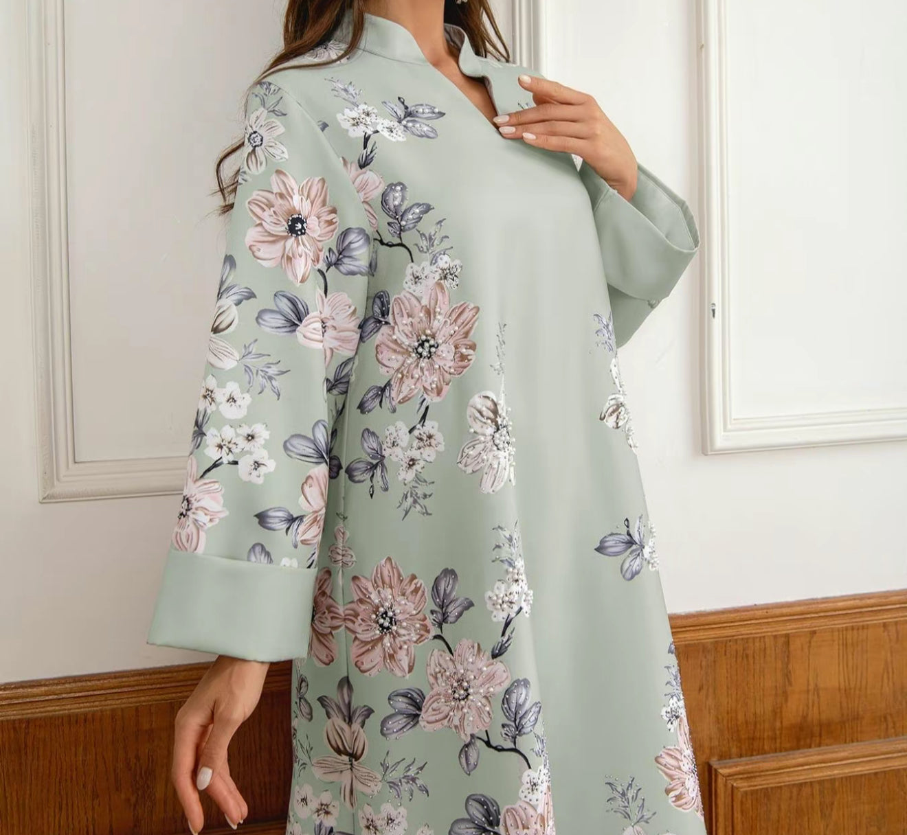 Modest Arabian printed dress