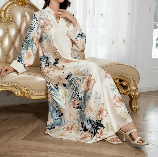 Modest Arabian printed dress