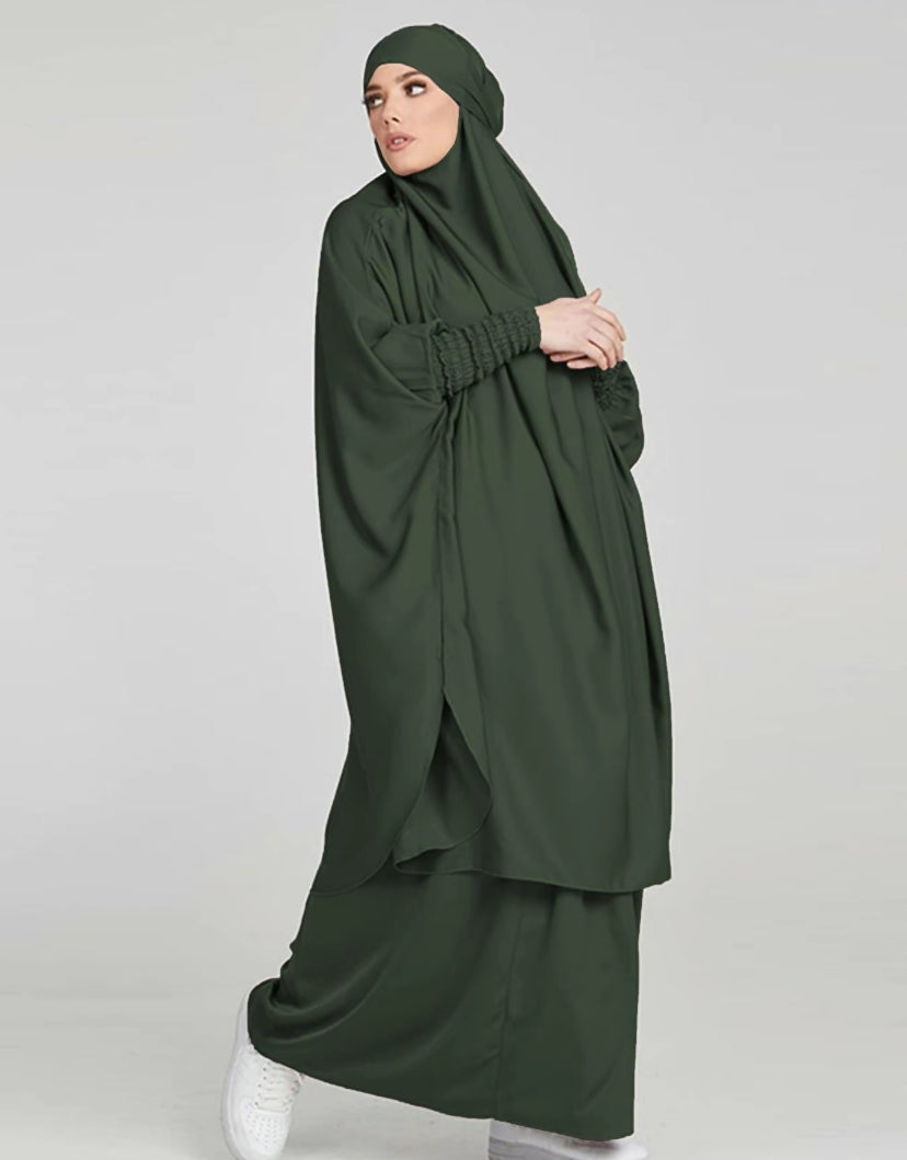 Hayah - Khimar 2 piece set  - Army Green