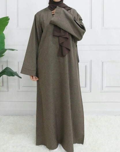 Classic Linen abaya with belt - 6 color