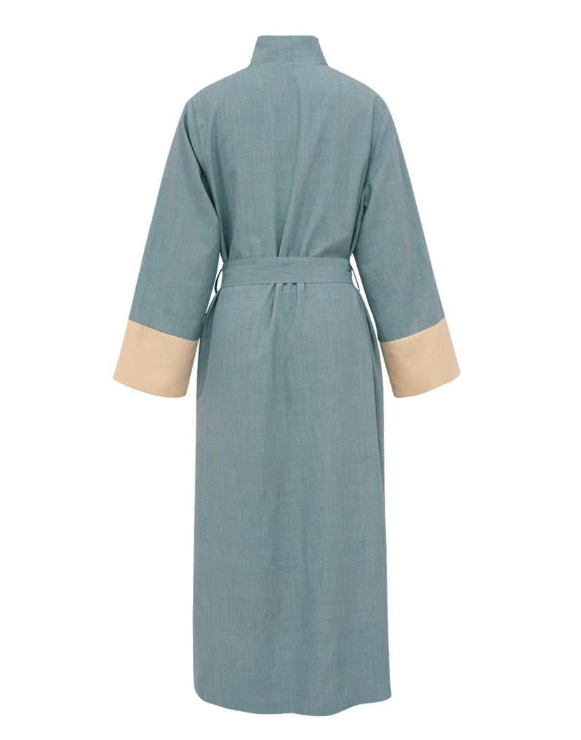 Pastel green Abaya with belt and pocket