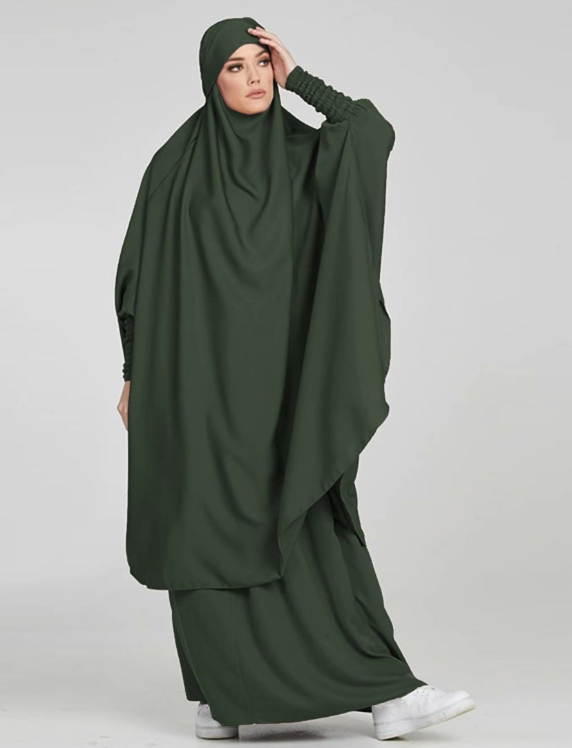 Hayah - Khimar 2 piece set  - Army Green