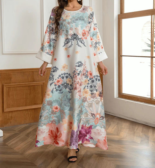 Modest Arabian printed dress