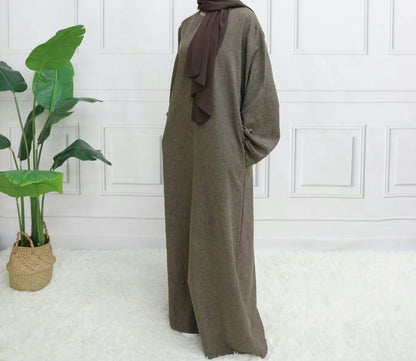 Classic Linen abaya with belt - 6 color