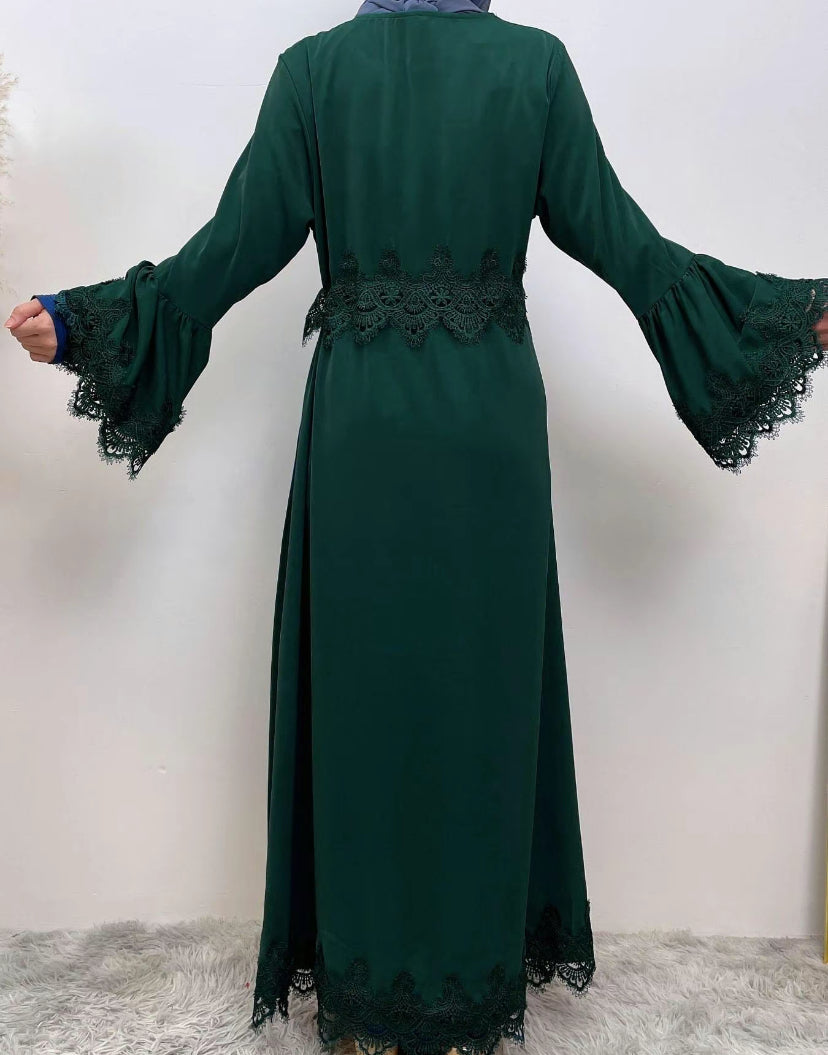 Essential abaya - Lyla Abaya - lace abaya with tie -4 color