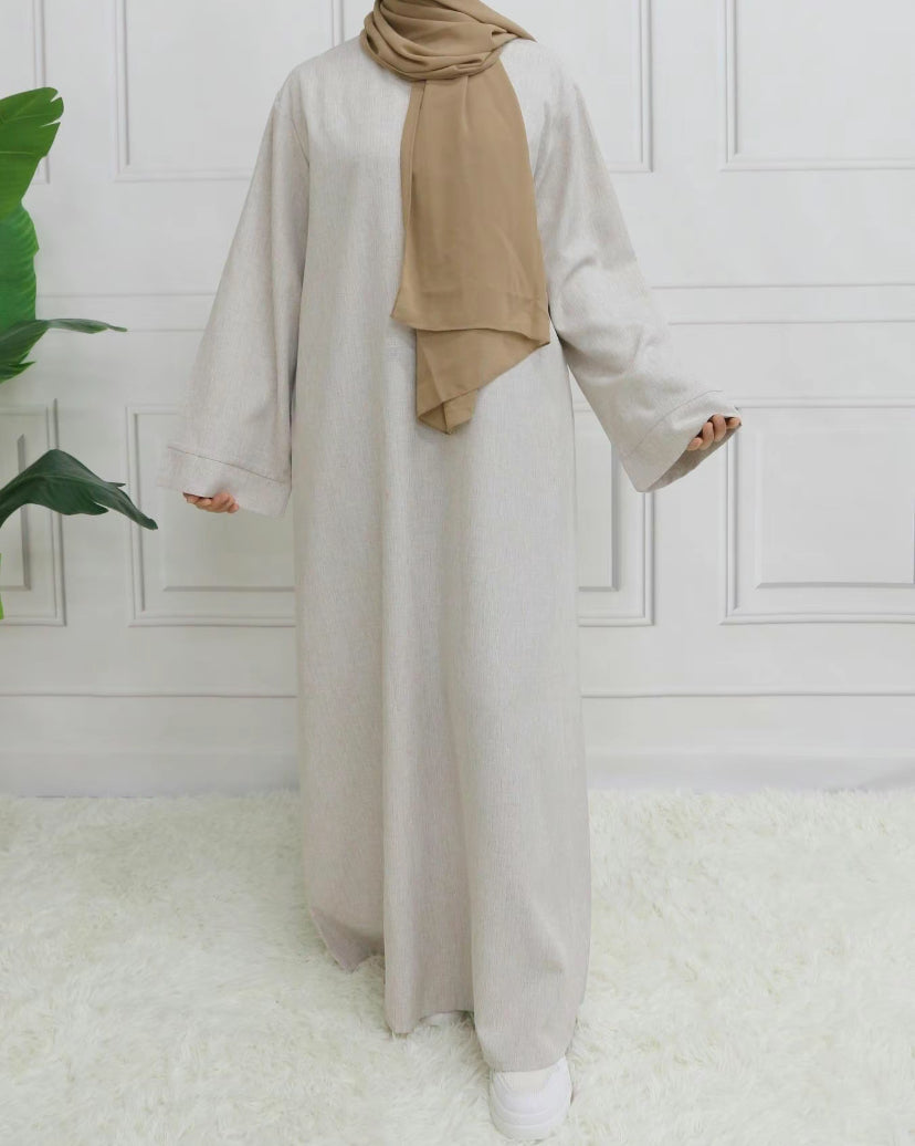 Classic Linen abaya with belt - 6 color