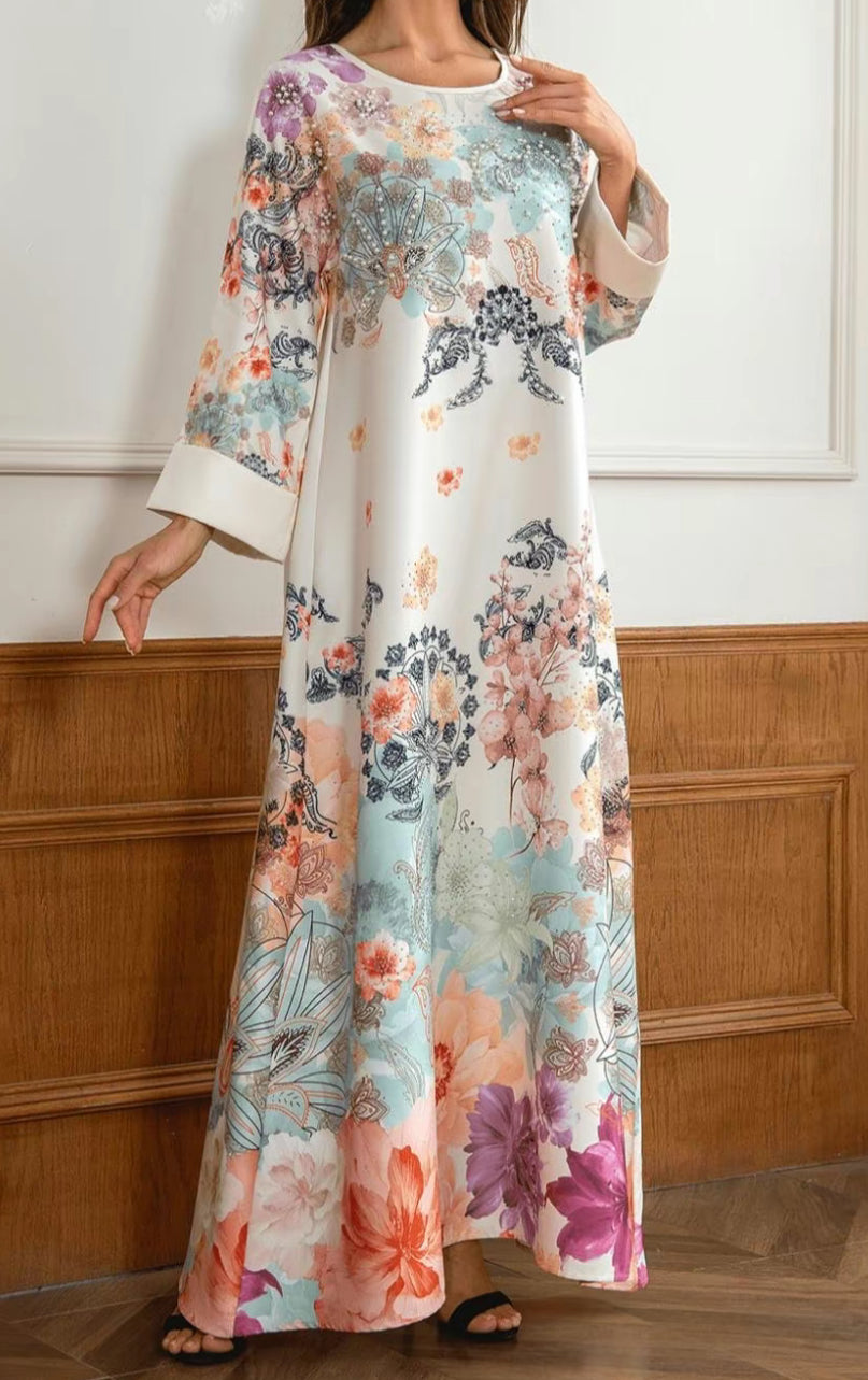 Modest Arabian printed dress