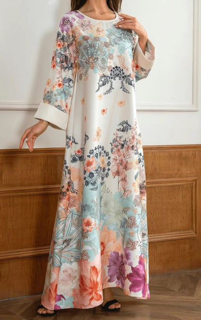 Modest Arabian printed dress