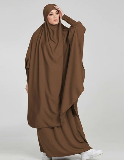 Hayah - Khimar 2 piece set  - Brown