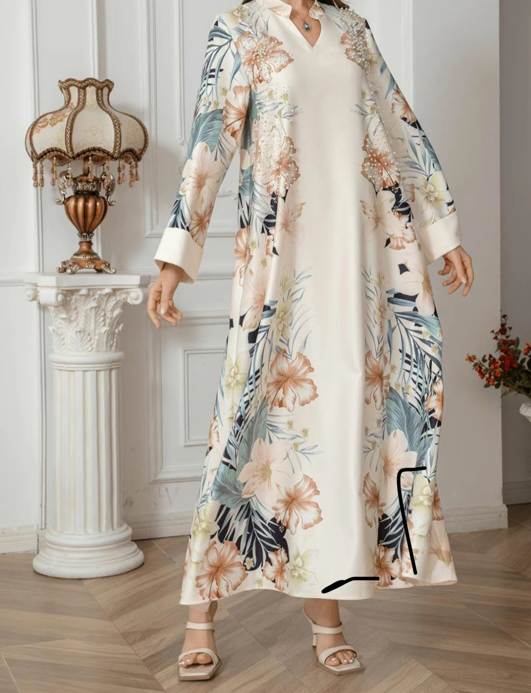 Modest Arabian printed dress