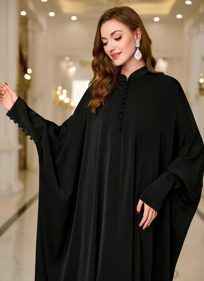 Zara Basic Black Kaftan Abaya