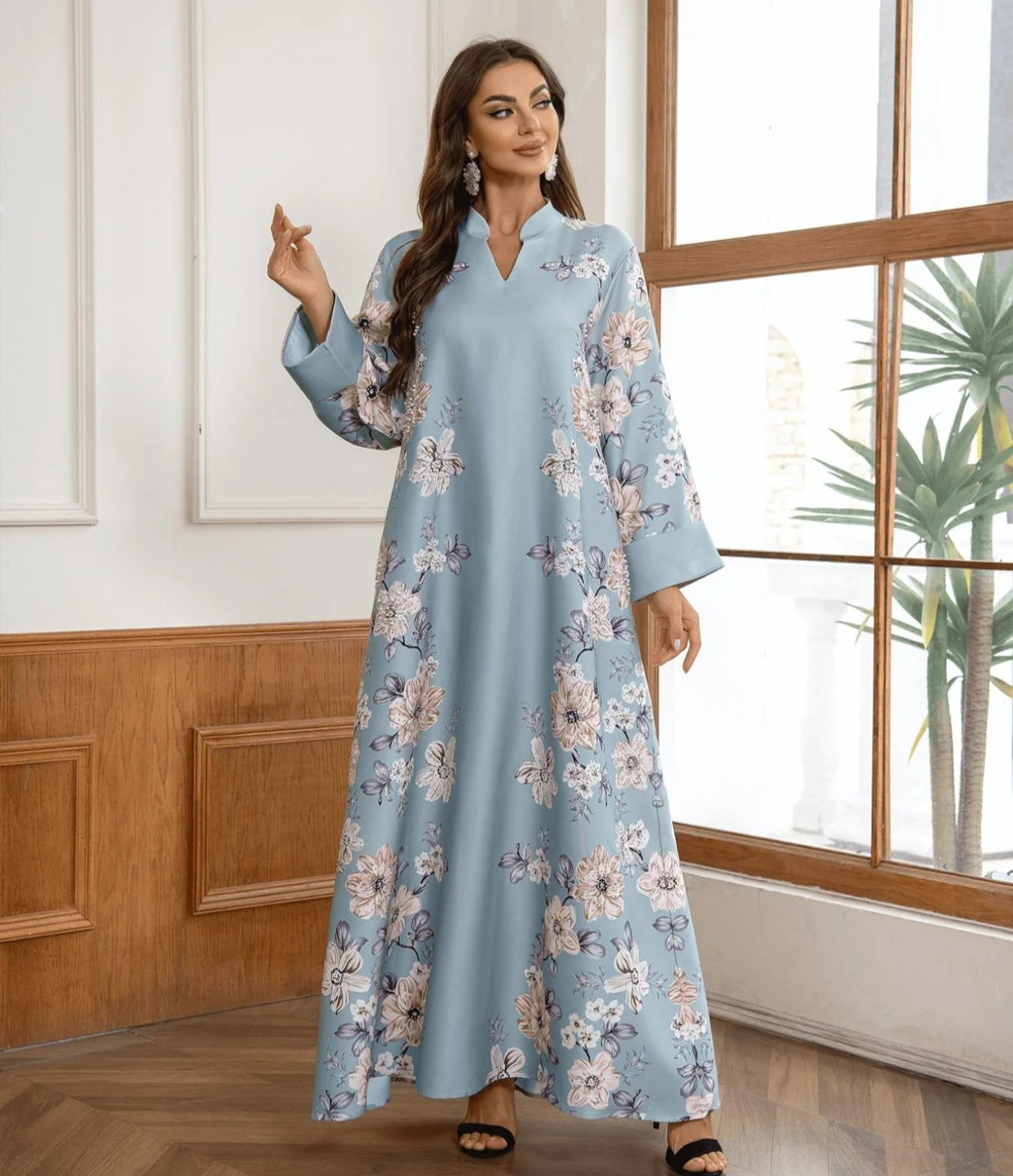 Modest Arabian printed dress