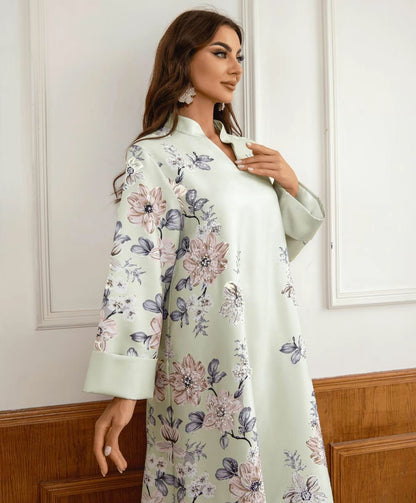 Modest Arabian printed dress