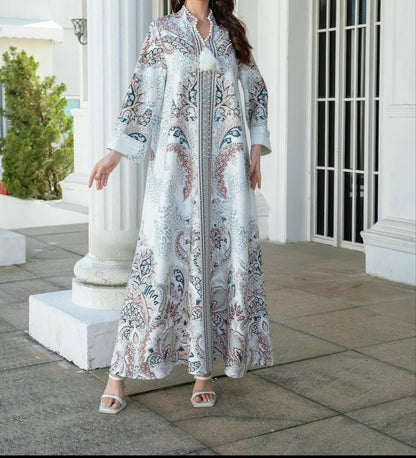 Modest Arabian printed dress