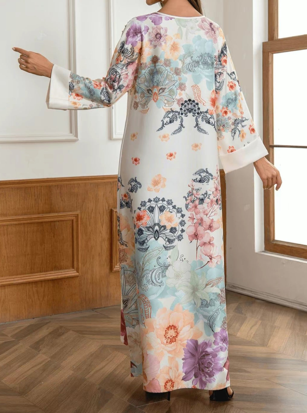 Modest Arabian printed dress