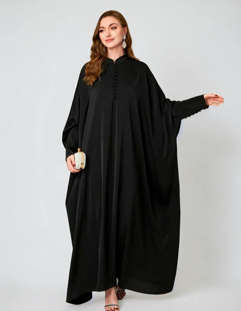 Zara Basic Black Kaftan Abaya