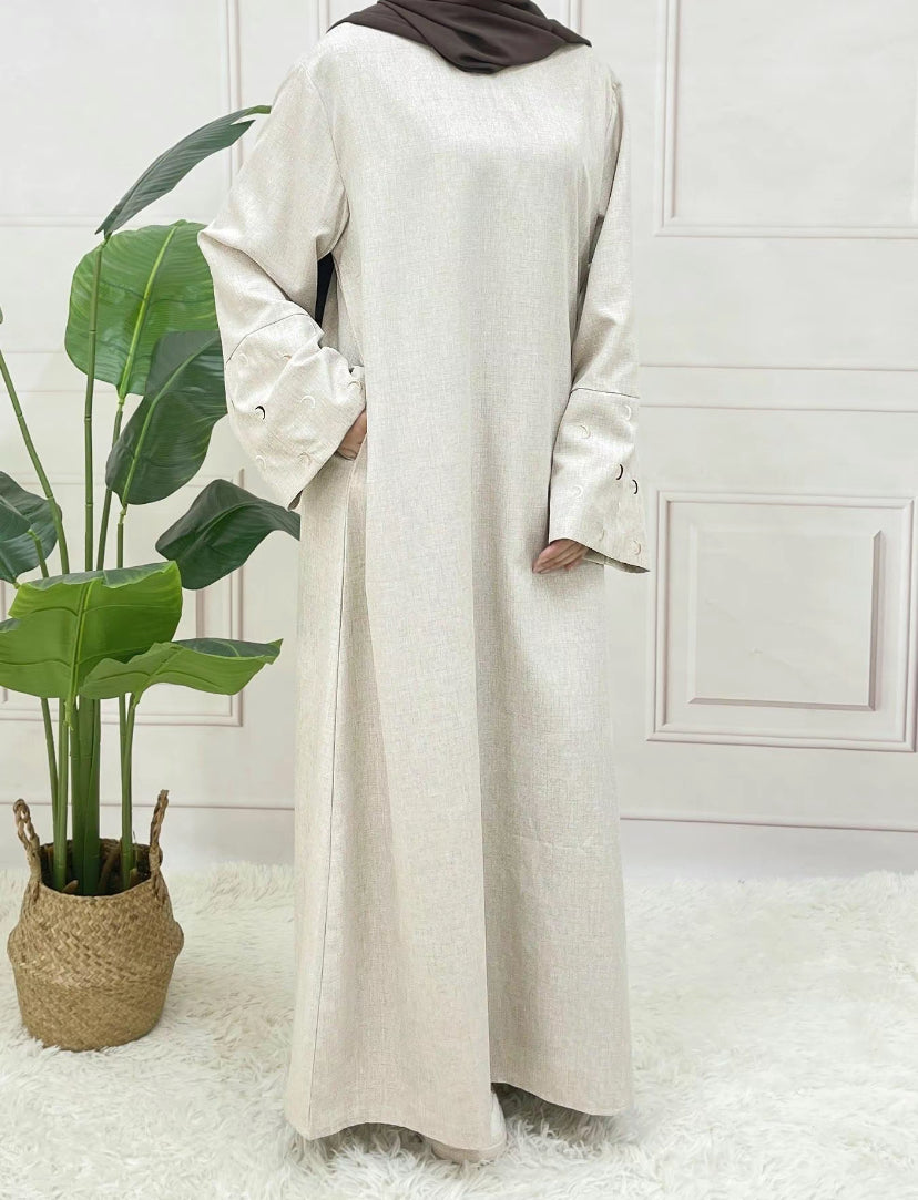 Linen Moon abaya with belt