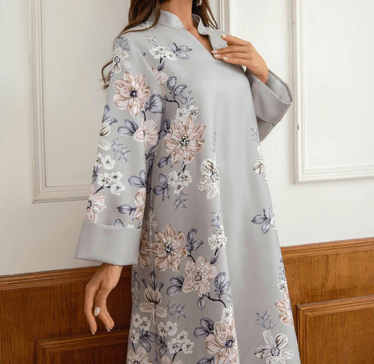 Modest Arabian printed dress
