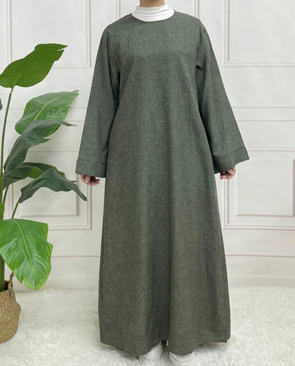 Classic Linen abaya with belt - 6 color