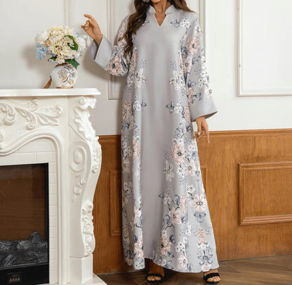 Modest Arabian printed dress