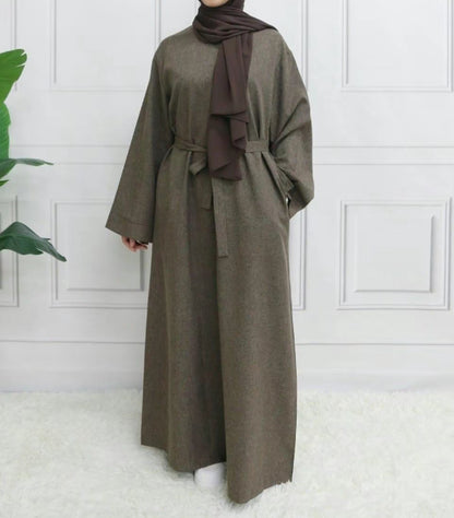 Classic Linen abaya with belt - 6 color