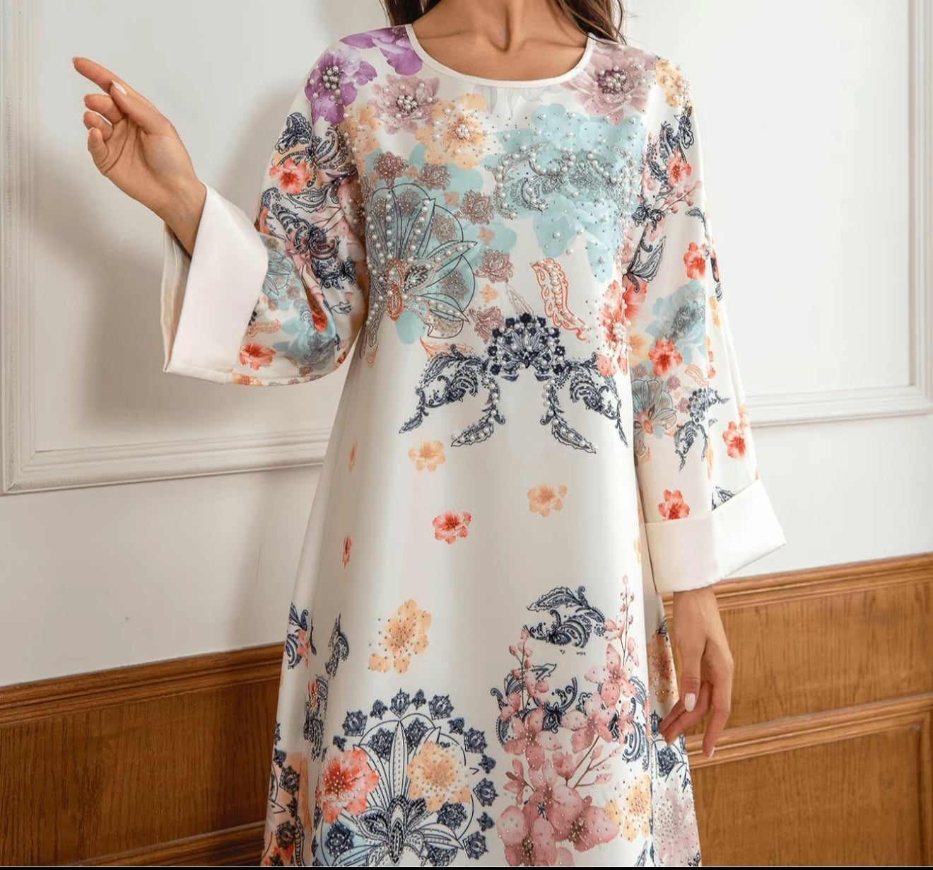 Modest Arabian printed dress