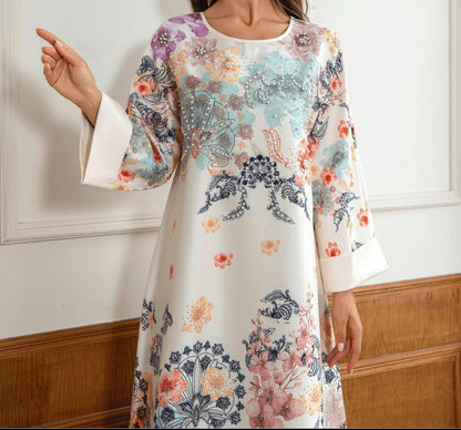 Modest Arabian printed dress