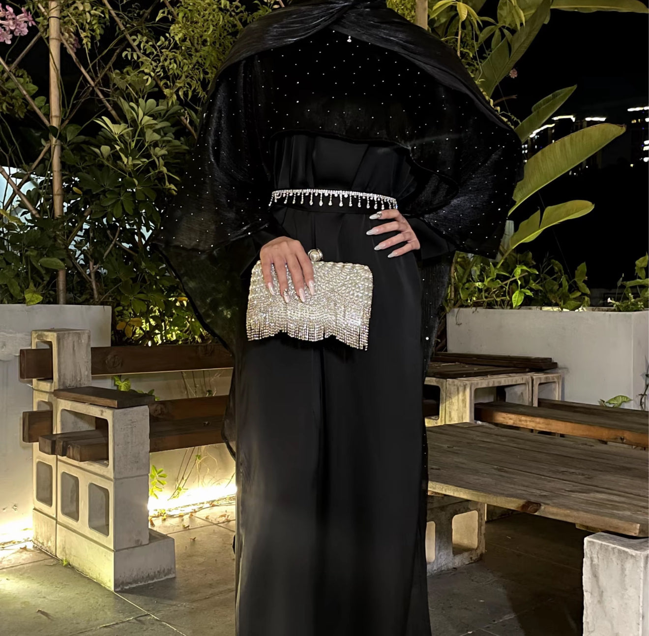 Hayah Eid abaya cape abaya - party wear. Abaya dress