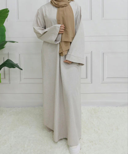 Classic Linen abaya with belt - 6 color