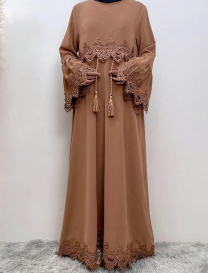 Essential abaya - Lyla Abaya - lace abaya with tie -4 color