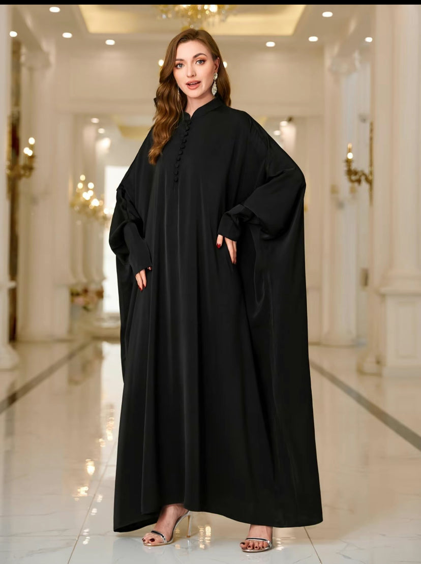 Zara Basic Black Kaftan Abaya