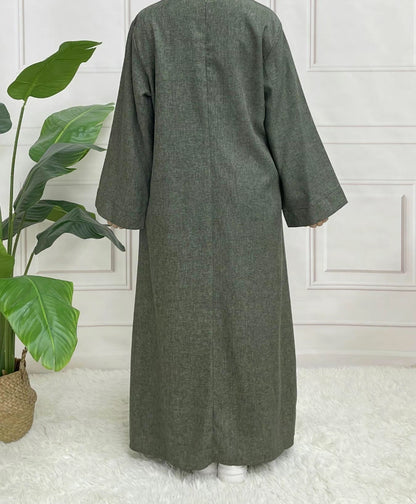 Classic Linen abaya with belt - 6 color