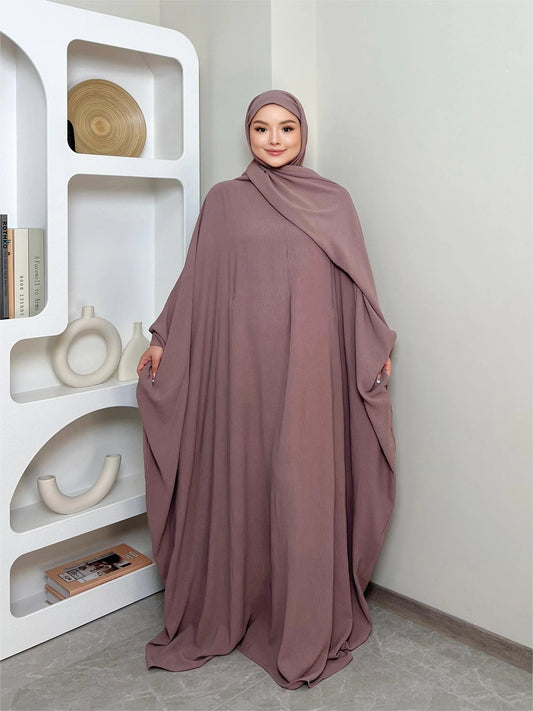 Basic kaftan abaya - with hijab - Hayah kaftan front zipper