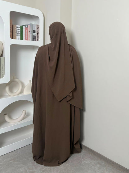 Basic kaftan abaya - with hijab - Hayah kaftan front zipper