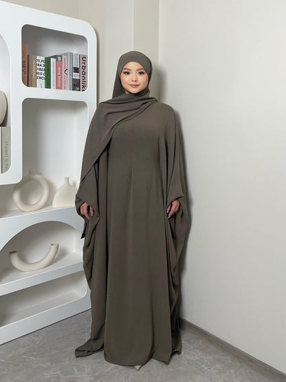 Basic kaftan abaya - with hijab - Hayah kaftan front zipper